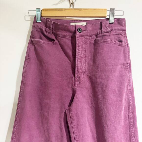 Madewell The Emmett Wide-Leg Pant Plum Iris Bloom Size 25 - Picture 2 of 6